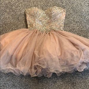 Cream and silver Homecoming dress